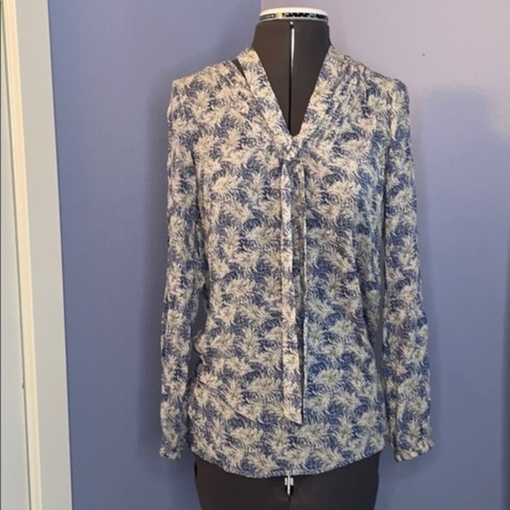 Lucky BRAND  top XS peasant blouse/ top blue